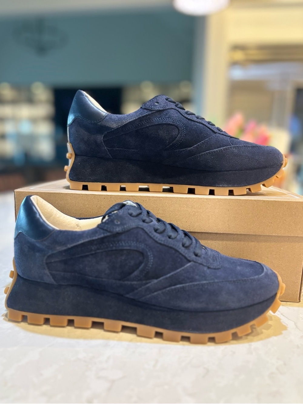 Dolce Vita Navy Blue Suede Tricia Sneakers - Picture 2 of 11